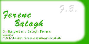 ferenc balogh business card